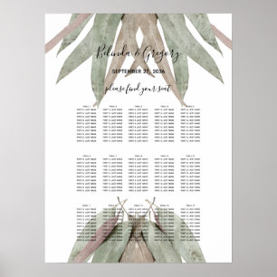 Rustic Eucalyptus Leaf Wedding Seating Chart
