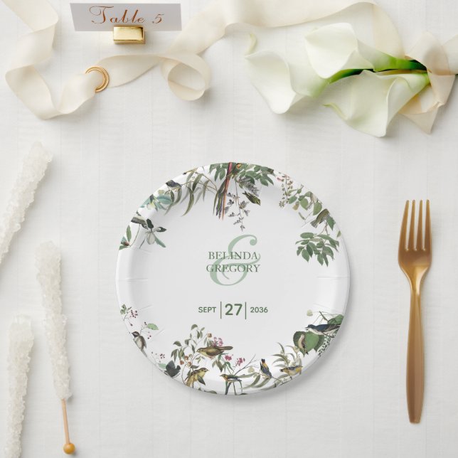 Rustic Eucalyptus Leaves Vintage Greenery Wedding  Paper Plate (Wedding)