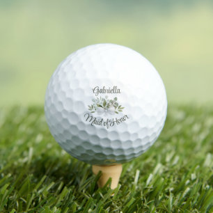 Rustic Eucalyptus Maid of Honor Wedding Favor Golf Balls