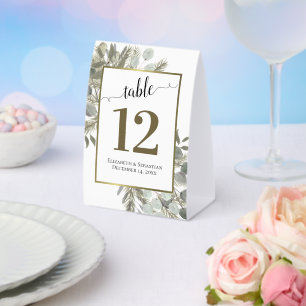 Rustic Eucalyptus & Pine Wedding Table Number