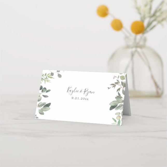 Rustic Eucalyptus Place Card (Back)