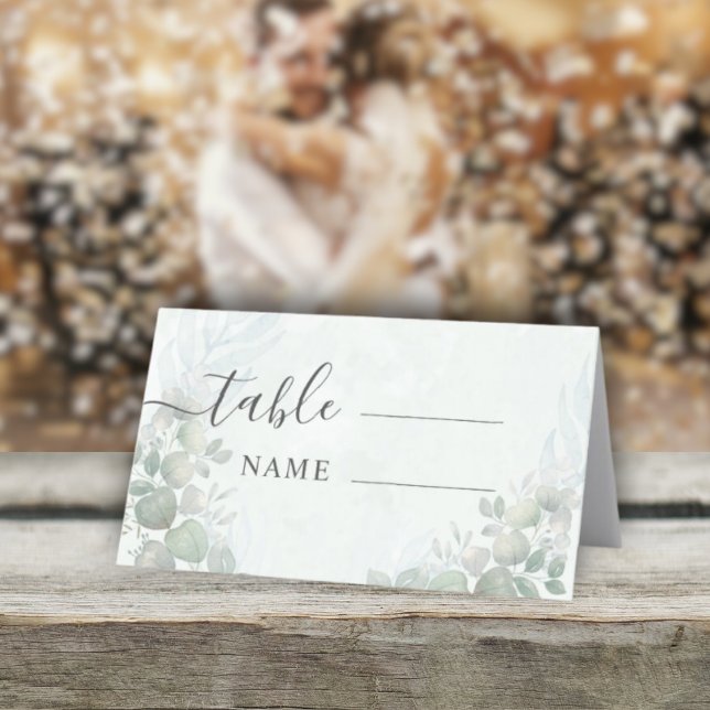 Rustic Eucalyptus Sage Green Wedding Place Card (Creator Uploaded)