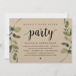 Rustic Eucalyptus, Wedding Elopement Celebration I Invitation