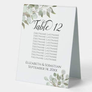 Rustic Eucalyptus Wedding Seating Chart & Number