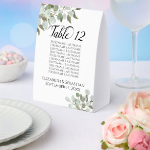 Rustic Eucalyptus Wedding Seating Chart & Number