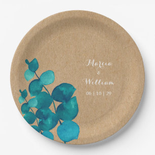 Rustic Eucalyptus Woodland Paper Plate