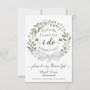 Rustic Eucalyptus Wreath Be my Flower Girl Card