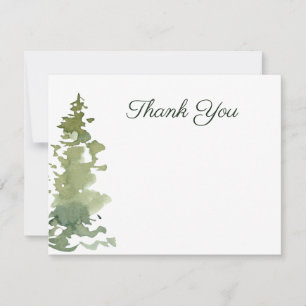 Rustic Evergreen Thank You Note Card
