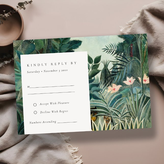 Rustic Exotic Tropical Rain Forest Wedding RSVP Enclosure Card (Creator Uploaded)