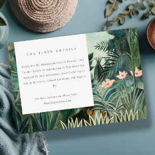 Rustic Exotic Tropical Rainforest Wedding Details Enclosure Card