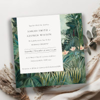 Rustic Exotic Tropical Rainforest Wedding Invite