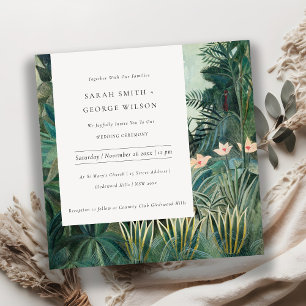 Rustic Exotic Tropical Rainforest Wedding Invite