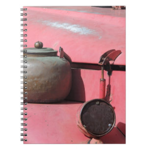 Rustic faded red land rover African safari jeep Notebook