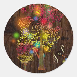 Rustic Fairy Tale Wedding Favour Classic Round Sticker