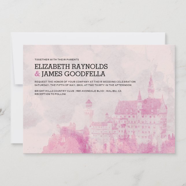 Rustic Fairytale Castle Wedding Invitations (Front)