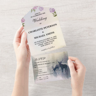 Rustic Fairytale Enchanted Forest Wedding   All In One Invitation