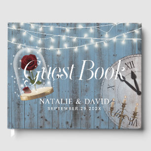 Rustic Fairytale Princess Dusty Blue Wedding Guest Book