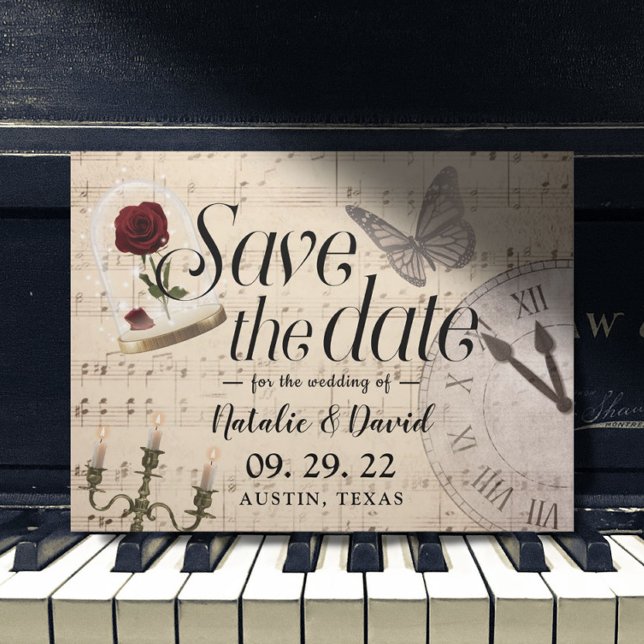 Rustic Fairytale Wedding Music Notes Save the Date (Creator Uploaded)