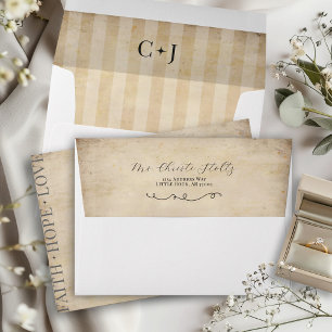 Rustic Faith Hope Love Christian Wedding Invite Envelope