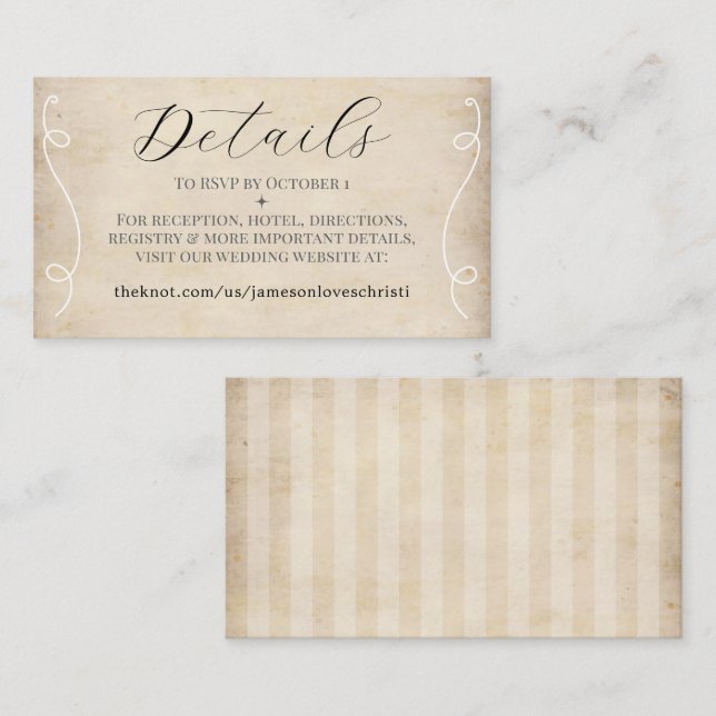 Rustic Faith Hope Love Christian Wedding Website Enclosure Card (Front/Back)