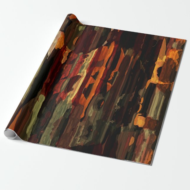 Rustic Fall Abstract Art Paint Texture Wrapping Paper (Unrolled)
