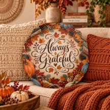 Rustic Fall Always Grateful Pumpkins Illustration