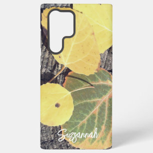 Rustic Fall Aspen Leaves Photograph Custom Samsung Galaxy Case