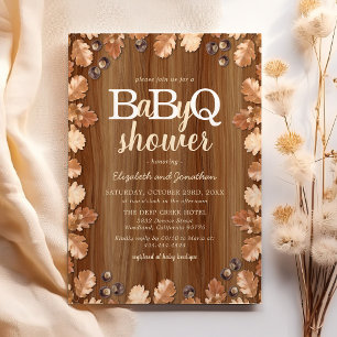 Rustic Fall Autumn BBQ Baby Shower Invitation