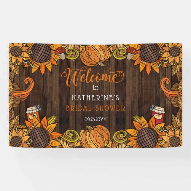 Rustic Fall | Autumn Bridal Shower Welcome Banner (Horizontal)