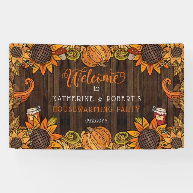 Rustic Fall | Autumn Housewarming Welcome Banner (Horizontal)