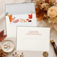 Rustic Fall Autumn Ivory & Orange Leaves