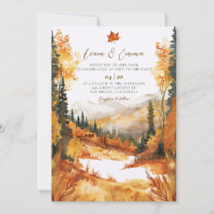 Rustic Fall Autumn Landscape Wedding Invitation