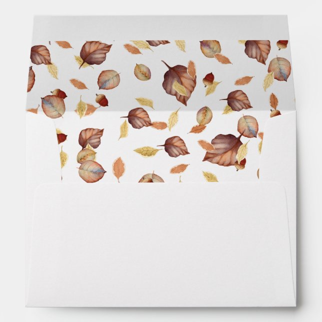 Rustic Fall Autumn Leaves Envelope (Back (Bottom))