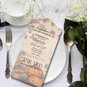 Rustic Fall Autumn Pumpkin Harvest Email Website All In One Invitation