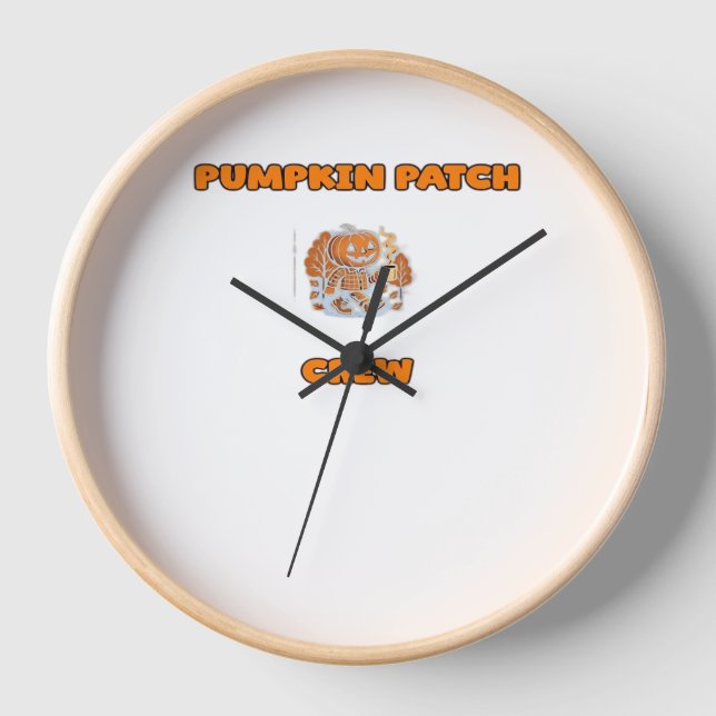 Rustic Fall Autumn Pumpkins Floral Leaves Classic  Clock (Front)