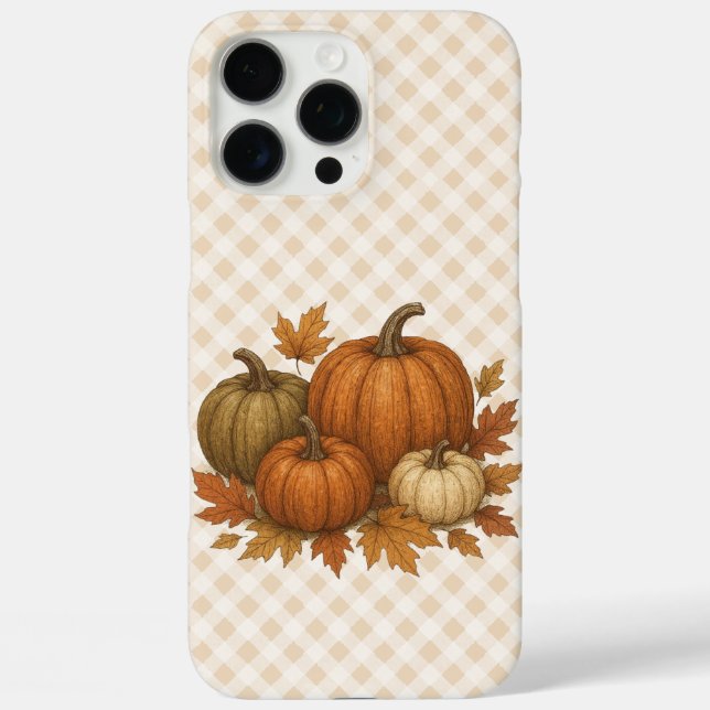Rustic Fall/Autumn pumpkins & leaves Case-Mate iPhone Case (Back)