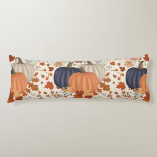 Rustic Fall Autumn Pumpkins Wildflowers Leaves Body Cushion