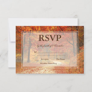 Rustic Fall Autumn Tree Wedding RSVP Card