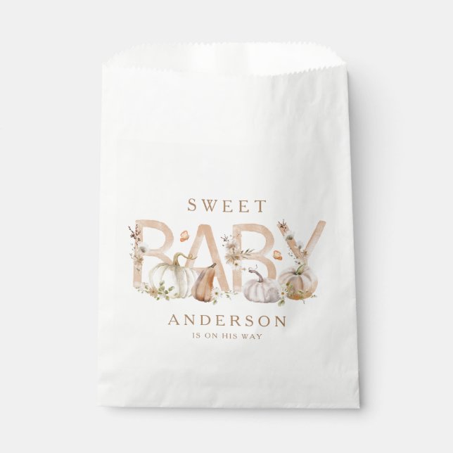 Rustic Fall Baby Shower Favour Bag (Front)