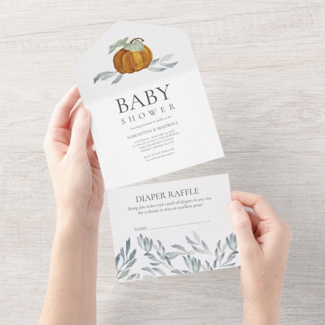 Rustic Fall Baby Shower Invitations (Tearaway)