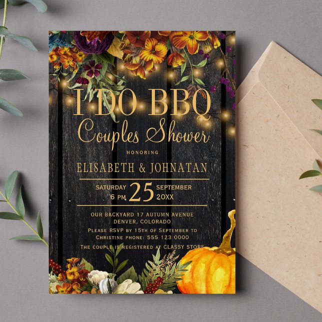 Rustic fall barn wood I do bbq couples shower Invitation (Creator Uploaded)