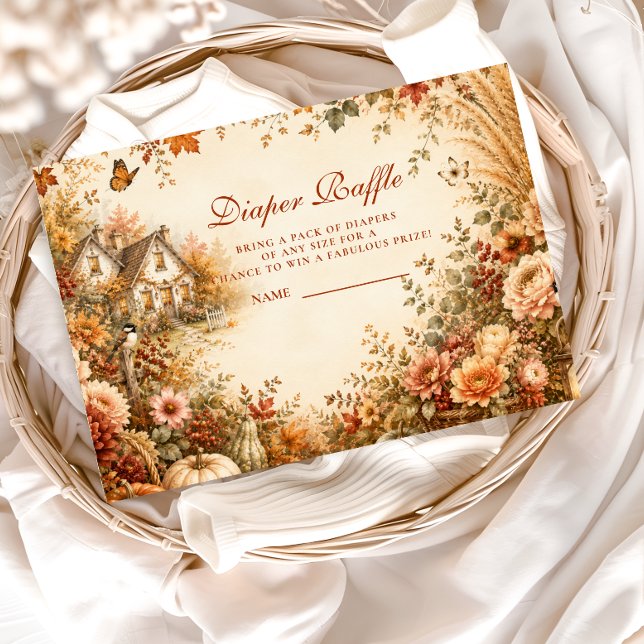Rustic Fall Boho Diaper Raffle Enclosure Card (Creator Uploaded)