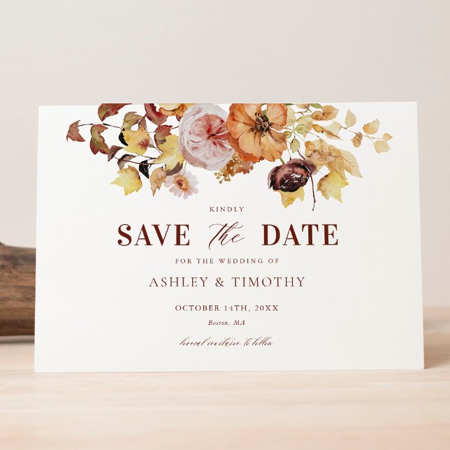 Rustic Fall Boho Wedding Save The Dates Invitation (Creator Uploaded)