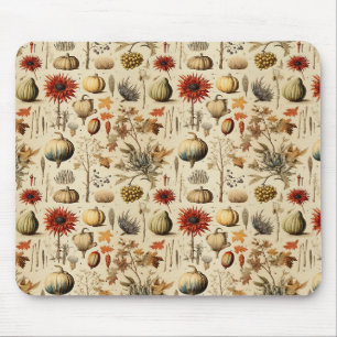 Rustic Fall Botanical with Gourds & Grains Mouse Pad