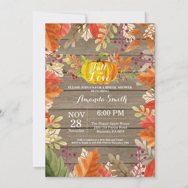 Rustic Fall Bridal Shower Invitation (Front)