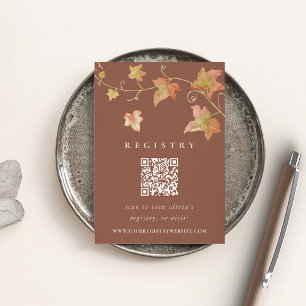 Rustic Fall Bridal Shower QR Code Enclosure Card