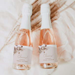 Rustic fall bridal shower Sparkling Wine label