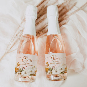 Rustic fall bridal shower Sparkling Wine label