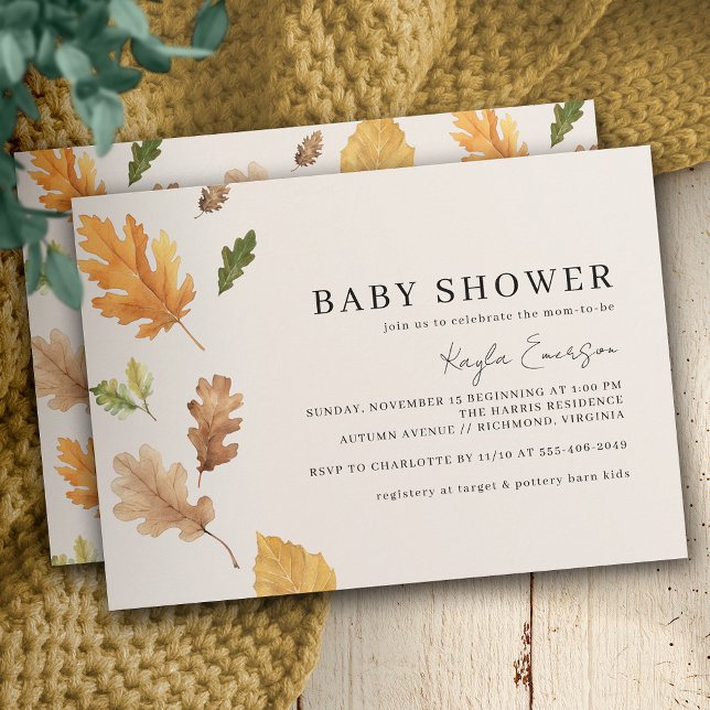 Rustic Fall | Earthy Neutral Autumn Baby Shower Invitation (Creator Uploaded)