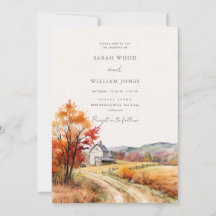 Rustic fall farm with linen print Wedding